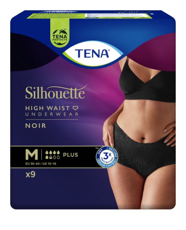 Tena Silhouette Noir Plus mustad imavad püksid